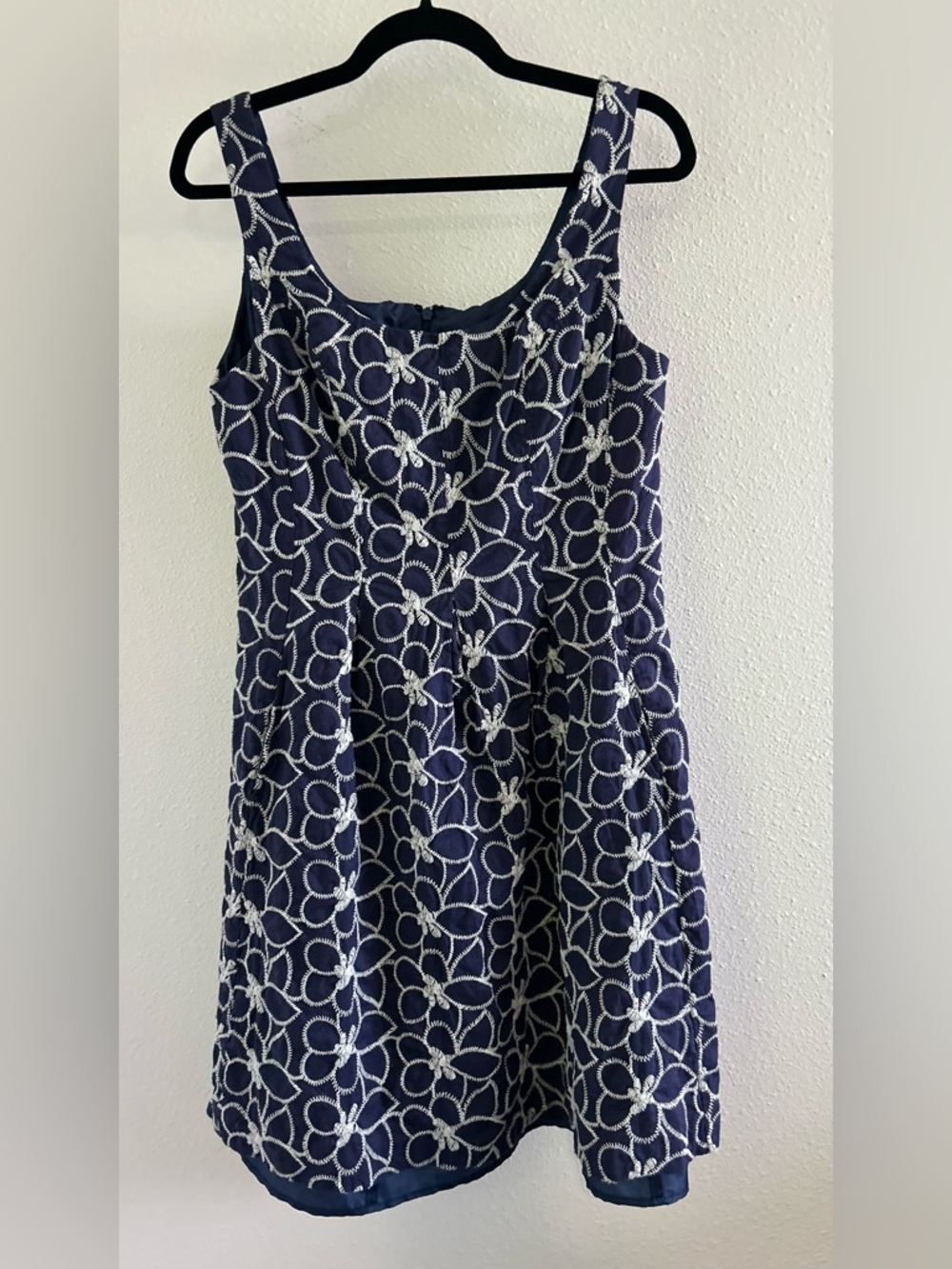 Nine West Navy Dress with White Floral Pattern